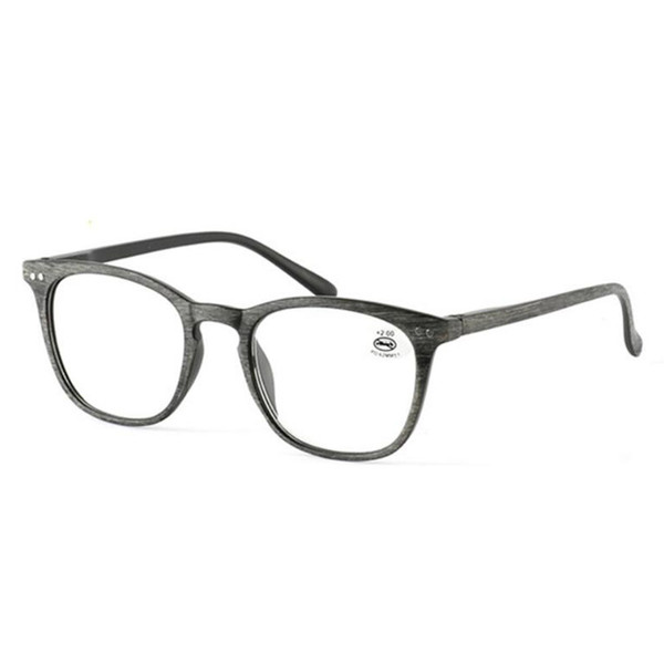 Retro Reading Glasses Vintage Eyeglasses Gray Wood Grain Frame Eye Reader Glasses +1.0~+3.5 Strength for Women Men