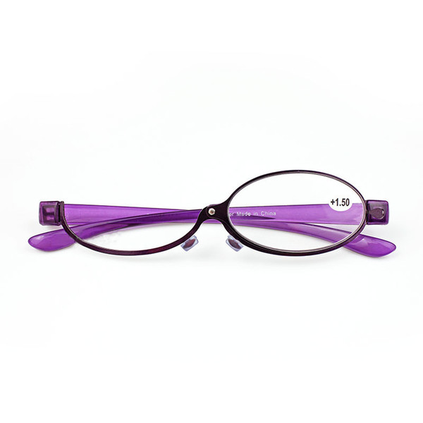 Fashion Makeup Reading Glasses Women Lady Make Up Eyeglasses Magnifying Eyewear Purple Metal Frame Magnifier Eye Reader +1.0~+4.0