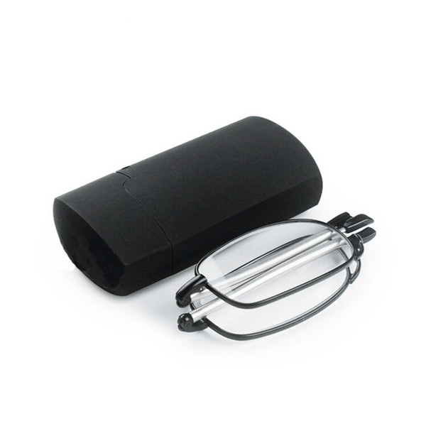 Portable Folding Reading Glasses Pocket Foldable Eyeglasses Women Men Eyewear Black Full Metal Frame Eye Reader Mini Case +1.0~+4.0