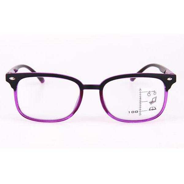 Fashion Progressive Reading Glasses Multifocal Eyeglasses Multi Focus Near and Far Multifunction Eyewear Purple Frame +1.0~+3.0 Women Men