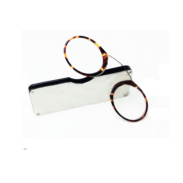 Wallet Reading Glasses with Case Credit Card Size Emergency Eyeglasses Portable Pocket Purse Nose Resting Eye Reader Leopard Frame Fashion