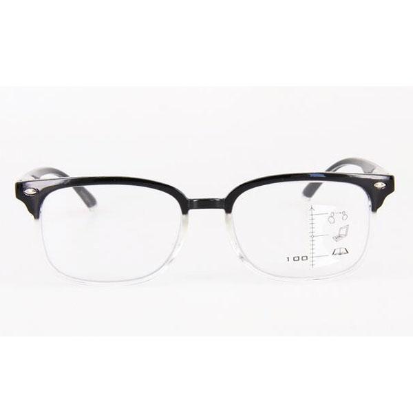 Vintage Progressive Reading Glasses Black Frame Multifocal Eyeglasses Multi Focus Near and Far Women Men Multifunction Eyewear +1.0~+3.0