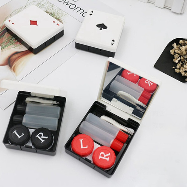 contact lens box cute poker card clubs diamonds hearts A contact lenses box for eye contact lenses container box glasses case