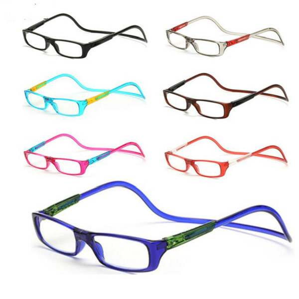 Magnetic Reading Glasses Men Women Clear Colorful Adjustable Unisex Hanging Neck presbyopic glasses +1.0 to +4.0