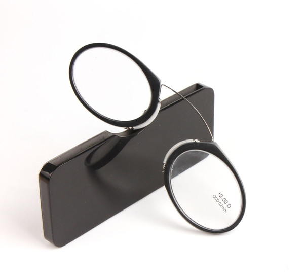 Nose Clip Magnetic Reading Glasses Women Men Black Mini SOS Glasses Wallet Reader With Case Presbyopic Eyeglasses