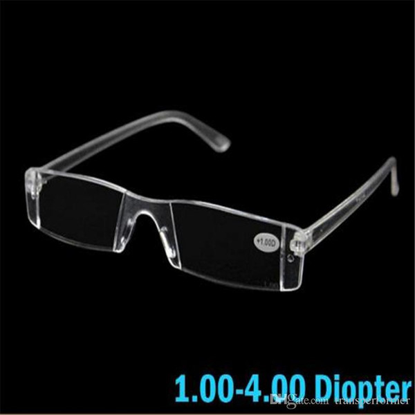 2019 New - Fashion White Reading Glasses Clear Rimless Eyeglasses Presbyopia 1.00-4.00 Diopter Strength Free Shipping 2019040310AYQ