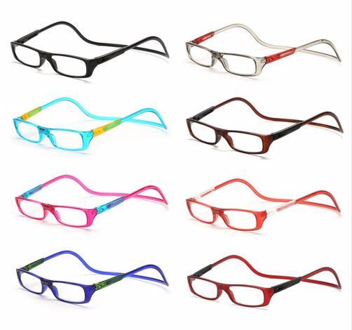 2018 Upgraded Unisex Magnet Reading Glasses Men Women Colorful Adjustable Hanging Neck Magnetic seven colors Front presbyopic glasses