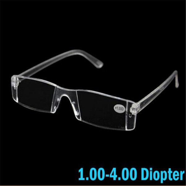 2019 New - Fashion White Reading Glasses Clear Rimless Eyeglasses Presbyopia 1.00-4.00 Diopter Strength Free Shipping 2019040310AYQ