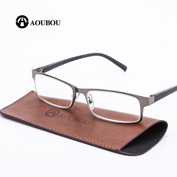 AOUBOU Brand High-end Business Reading Glasses Men Stainless Steel PD62 Glasses Ochki 1.75+3.25 Degree Gafas De Lectura AB002