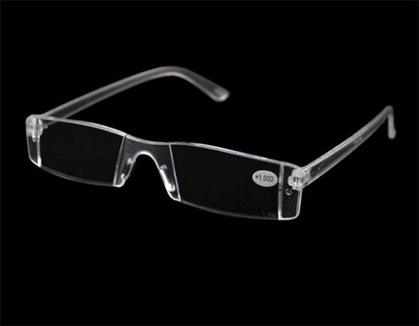 100pcs White Reading Glasses Clear Rimless Eyeglasses Presbyopia 1.00-4.00 Diopter D972