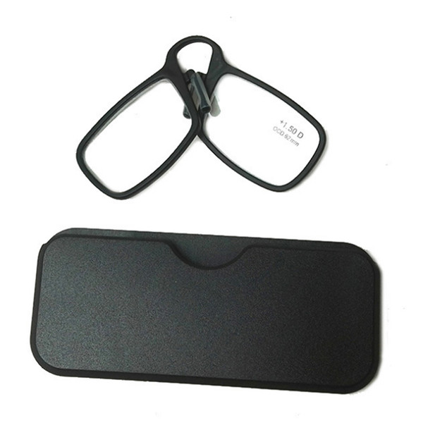 Unisex Wallet Nose Resting Reading Glasses with Case Credit Card Size,TR90 Nose Clip Reading Glasses +1.0+1.5+2.0+2.5+3.0+3.5