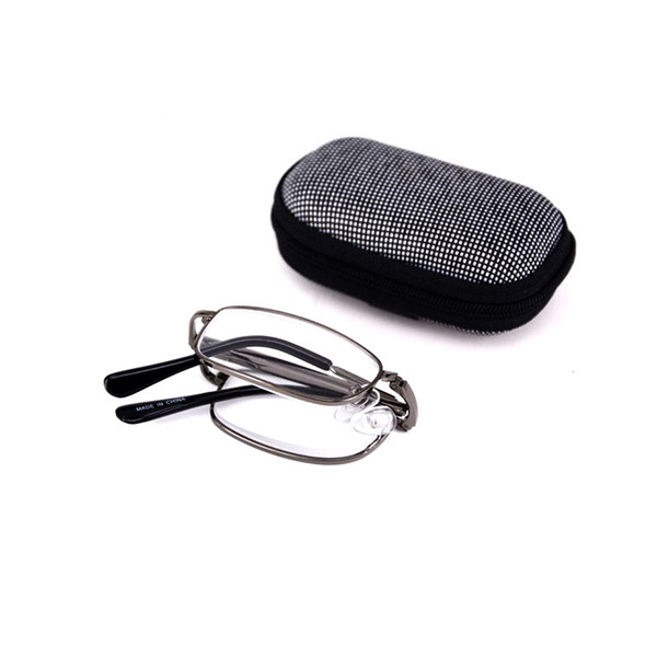 Mini Reading Glasses for women and men with case and cleaning cloth in High Quality Man's Cheap pSquare Readers Metal Gun for wholesale