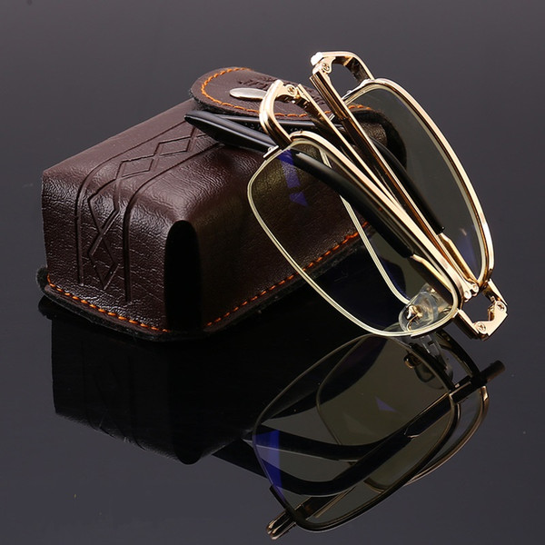 Hot new high-grade crystal folding reading glasses wholesale anti-blue glasses with glasses box and cloth WCW320