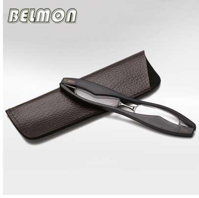 BELMON Mini Folding Magnetic Slim Reading Glasses Foldable Diopter Presbyopic Eyeglasses +1.0+1.5+2.0+2.5+3.0+3.5+4.0 RS025