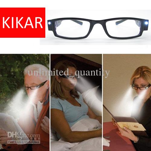 +1.0 Strength KIKAR Fashion LED Reading Glasses with Plastic Case Night Reader Eye Light Up Eyeglass Spectacle Diopter Magnifier Presbyopia