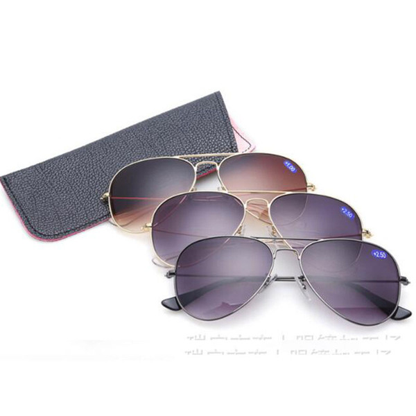 Fashion Progressive Lens Resin Sun Reading Glasses Women Men Metal Full Frame Presbyopia Hyperopia Bifocal Glasses Sun Photochromic Eyeglass