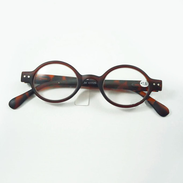 Vintage Retro Reading Glasses Round Lens Eyeglasses Women Men Eyewear Brown Full Plastic Frame Eye Reader +1.0~+4.0 Strength