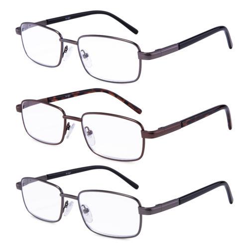 Reading Glasses Metal Simple Readers Men +1.00 +1.50 +1.75 +2.00 +2.25 +2.50 2.75 3.00 3.50 +4.00 3 pairs/Pack