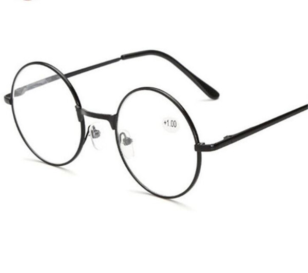 Retro men women round mirror reading glasses for Harry Potter metal frame glasses plain mirror personalized + 100...+400