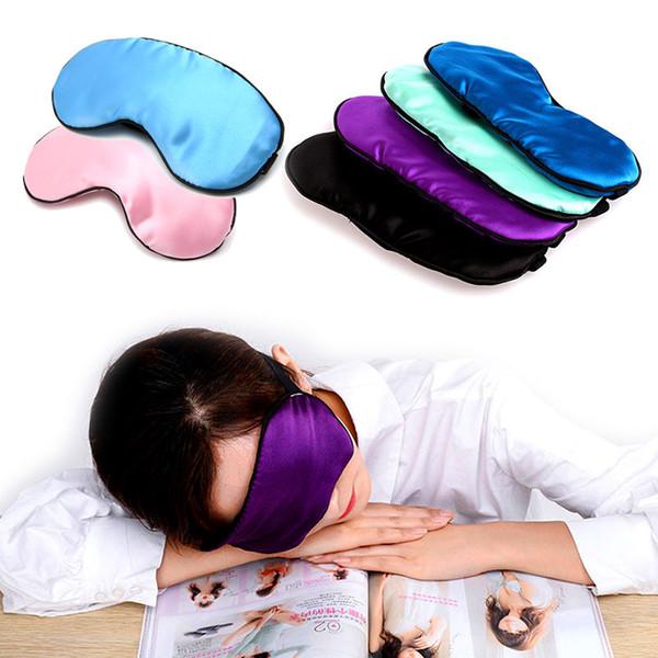 10PC New Pure Silk Sleep Eye Mask Padded Shade Cover Travel Relax Aid Blindfold 9 Colors