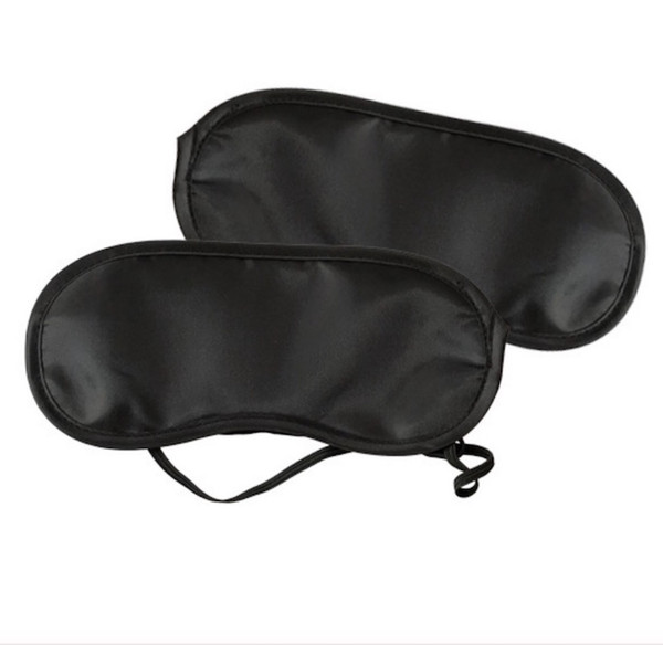 Black Eye Mask Shade Nap Cover Blindfold Mask for Sleeping Travel Soft Polyester Masks 4 Layer with opp bag 500 pcs free shipping DHL