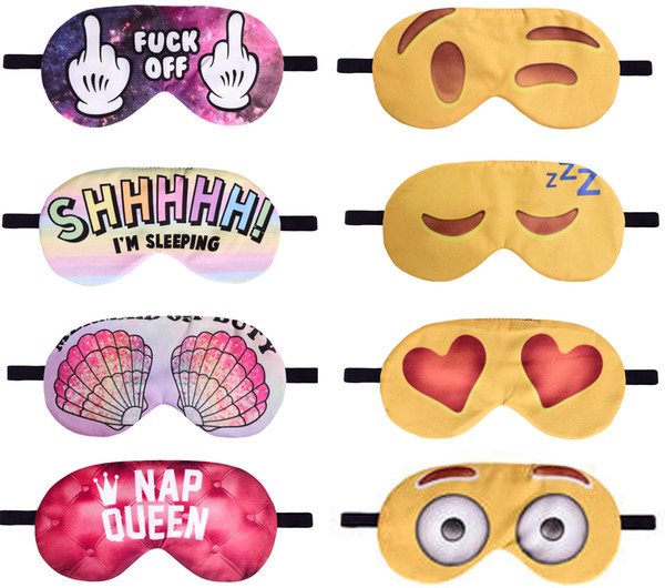 Emoji Sleeping Mask 3D Print Fashion Eye Mask Sleep Eyepatch for Travel Polyester 20cm*9cm High Quality