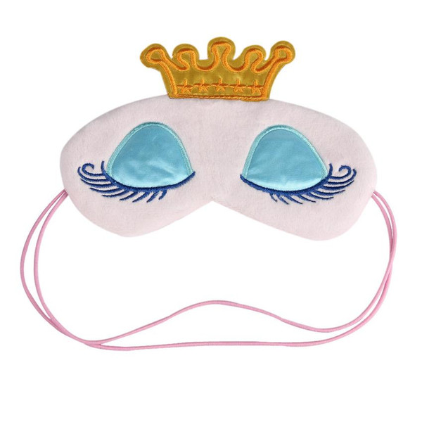 Lovely Pink/Blue Crown Eyeshade Eye Cover Sleeping Mask Travel Cartoon Long Eyelashes Blindfold Cute Eyes Cover Face Care Tool