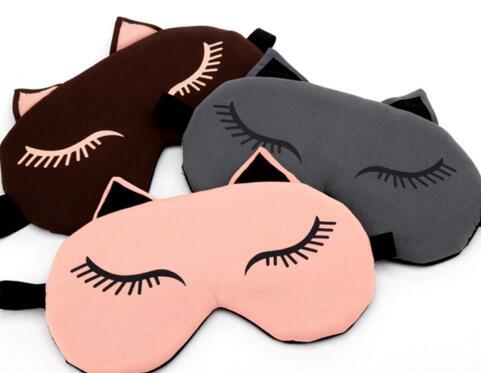 DHL free shipping 100Pcs/Lot Cute Cat Sleeping Eye Mask Eyepatch Nap Cartoon Eye Shade Sleep Mask Bandage on Eyes Cover for Sleeping