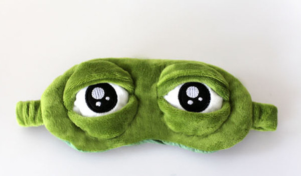 Fashion Kawaii Travel Sleep Eye Mask 3D Sad Frog Padded Shade Cover Sleeping Closed/Open Eye Funny Mask with ice bag dropshipping