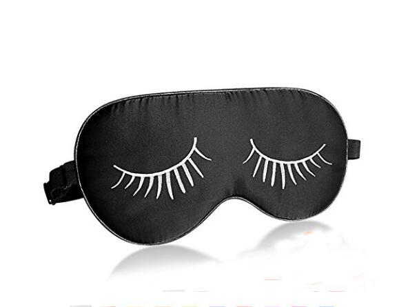 Silk Sleep Mask with Eyelashes Patterns,Best Sleeping Eye Cover for Travel,Nap,Meditation,Blindfold with Adjustable Strap Eyes Mask by DHL