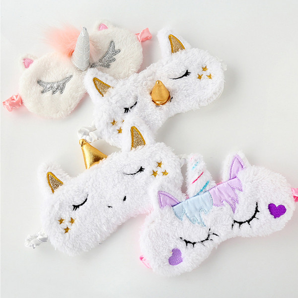 Unicorn Cute Sleeping Mask Eye Shade Cover Patch for Girl Kid Teen Blindfold Travel Makeup Eye Care Tools Night Accessories