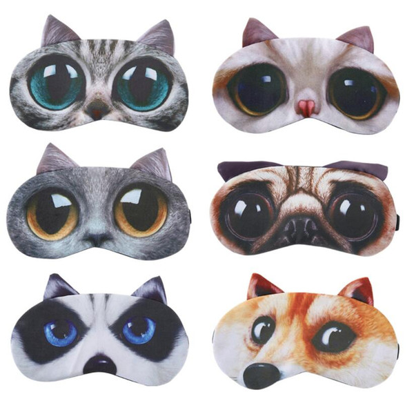 Lovely 3D Animal Meow Star People Eye Mask Soft Cotton Sleep Rest Travel Eye Mask Shade Women Girls Cute Blindfold Creative Gift