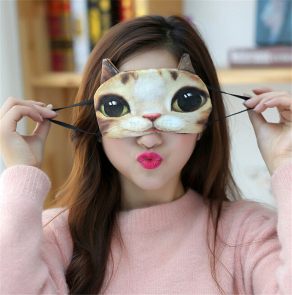 Lovely 3D Animal Meow Star People Eye Mask Soft Cotton Sleep Rest Travel Eye Mask Shade Women Girls Cute Blindfold Creative Gift DCBH21