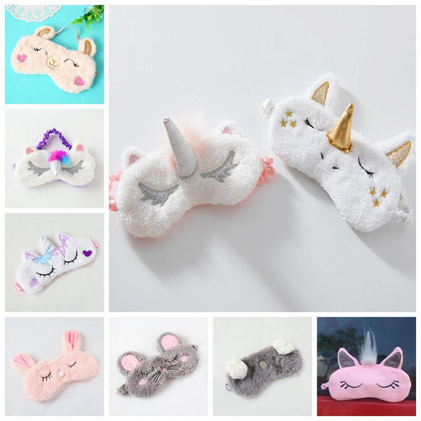 Unicorn Sleep Mask Lovely Cartoon Unicorn Eyeshade Koala Eyes Care Tool Alpaca Eye Patch Party Favor D0171