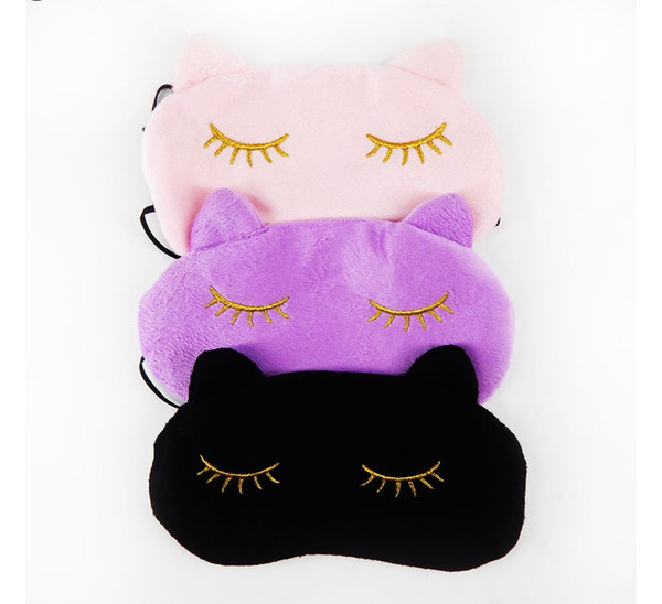 Cucommax Cute Cat Sleeping Eye Mask Nap Cartoon Eye Shade Sleep Mask Black Mask Bandage on Eyes for Sleeping-MSK03