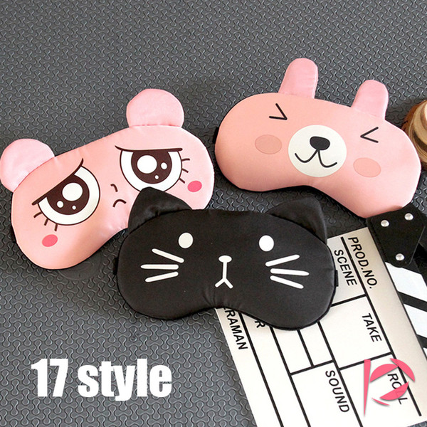 17 Style 3D Cartoon Face Sleeping Eye Mask Ice bag Cover Travel Rest EyeShade Party Patch Girl Eyepatch Blindfolds Goggles Mask Gift