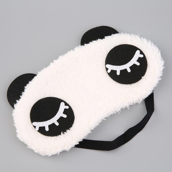 Wholesale Plush Panda Face Eye Mask Travel Sleeping Soft Eyeshade Blindfold Shade Portable Sleeping Eye Cover 4 types Cute Design