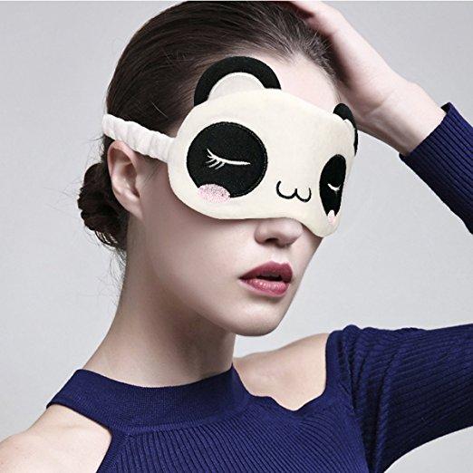 The 3D Sweet Sleep Panda Eye Mask comes with a reusable gel pad, which can treat dry eye and edema eyes and relax your eyes.