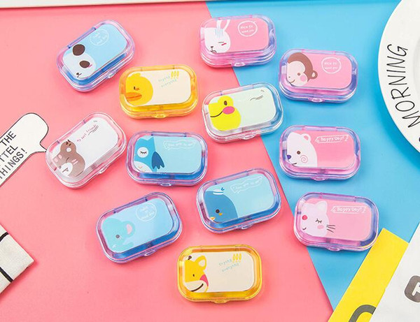 Cartoon cartoon contact lens box portable pupil contact lens collection box wholesale Goods in stock