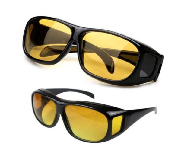 HD Night Vision Driving Sunglasses Men Yellow Lens Over Wrap Around Glasses Dark Driving Protective Goggles Anti Glare 500pcs