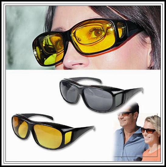 HD Night Vision Driving Sunglasses Men Yellow Lens Over Wrap Around Glasses Dark Driving UV400 Protective Goggles Anti Glare CCA9268 60pcs