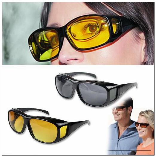 HD Night Vision Driving Sunglasses Men Yellow Lens Over Wrap Around Glasses Dark Driving UV400 Protective Goggles Anti Glare CCA9268 60pcs