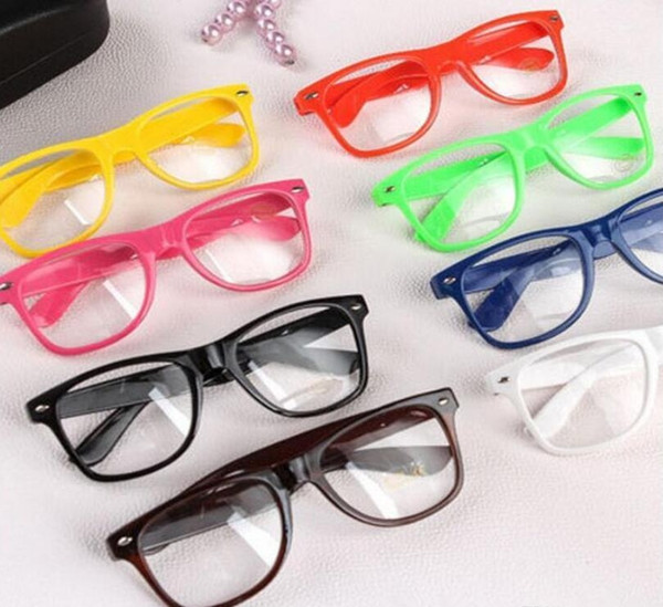 Hot Sunglasses Unisex sunglasses Rivet Sunglasses Retro Color Unisex Punk Geek Style Clear Lens Glasses 2000pcs