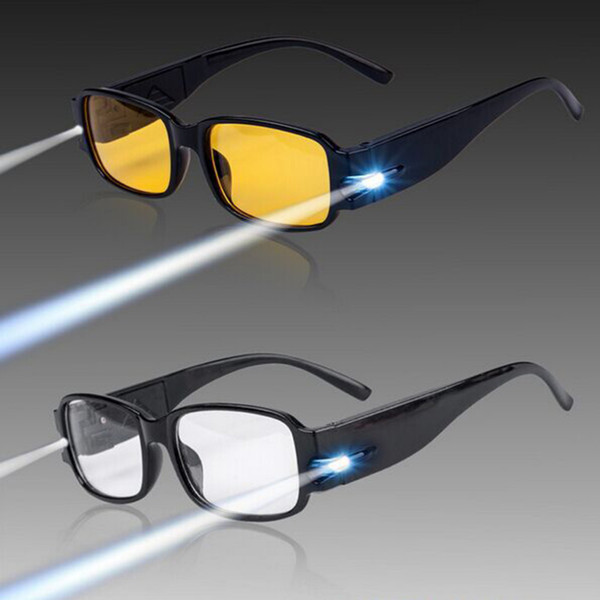 Multi Strength LED Reading Glasses Light lens Night Vision aged Glasses LED lighting Reading Eye Glasses 600pcs