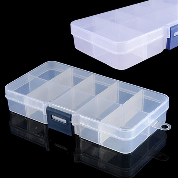 10 Grids Plastic Empty Box Nail Art Container Tips Rhinestone Gems Crystal Jewelry Beads Accessories Detachable Storage Case