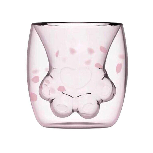 Cute Cat Claw Double Wall Glass Cup, Coffee Mug, Heat-resistant Milk Mug, Tea Mug, Cool Beer Cup for Wine Cocktail Vodka