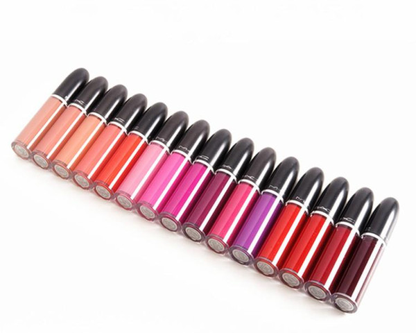 2016 New Makeup Retro Matte Liquid Lip Colour WaterProof Glaze Lipgloss 15 Different Colors With English Name