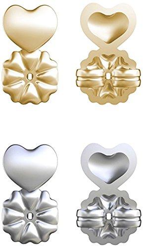 Magic Bax Earring Lifters 2 Pairs of Adjustable Hypoallergenic Earring Lifts Gold and Silver Colors