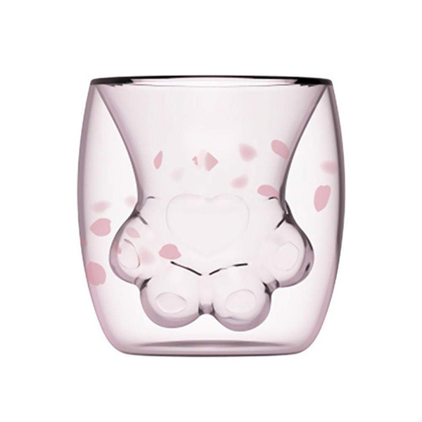 Cat Claw Cup Premium Transparent Double Layer Milk Cup Borosilicate Glass Custom Double Cup