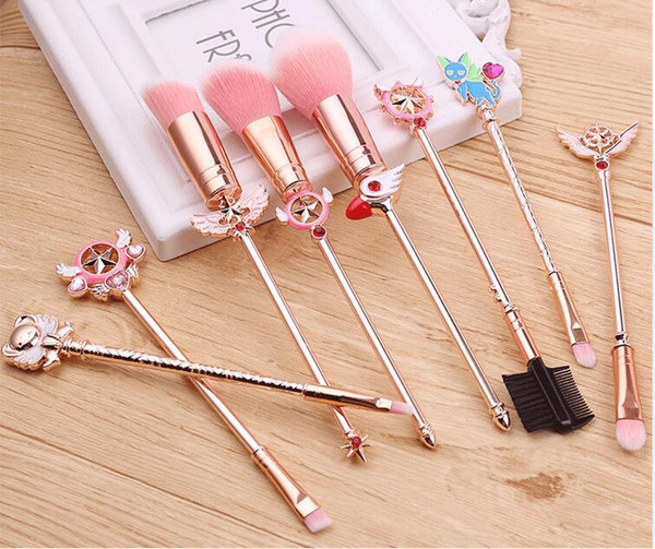 Metal Makeup Brushes Set Sailor Moon Cosmetics Makeup Brush Kit Pincel Makeup Brushes Tools Eye Liner Shadow Eyebrow Make up Brush 8pieces